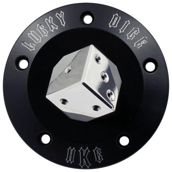 HKC point cover 5-hole. Lucky Dice, black