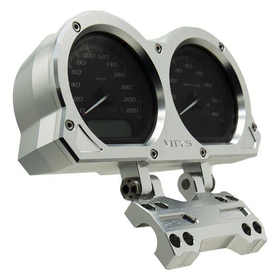 adjustable dual gauge holder. Silver