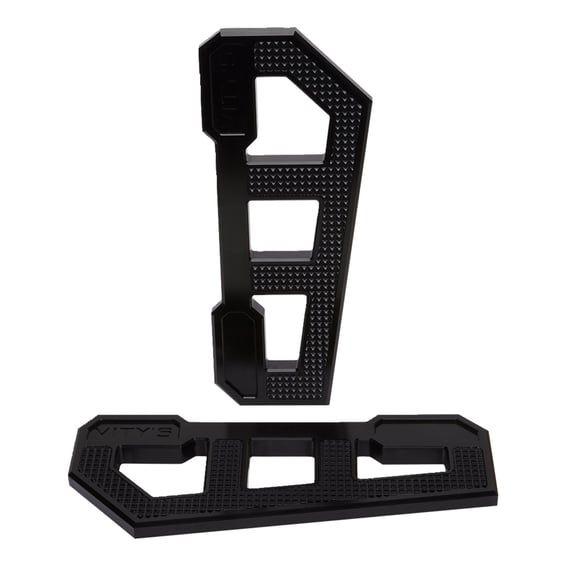 Racing rider floorboards. Black