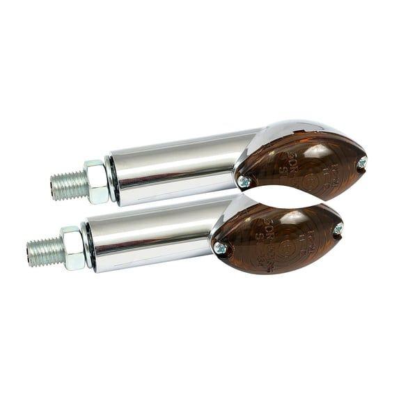 Cateye mini turn signals 40mm stem, chrome with dark lens