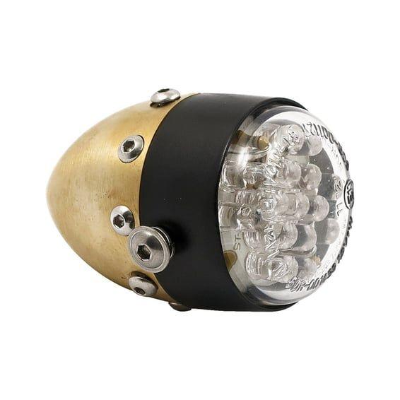HKC, Retro LED taillight. Matte brass. Black alu front ring