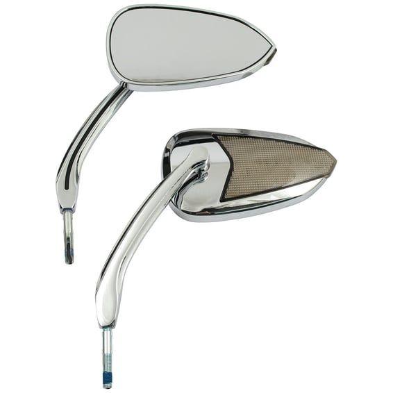 Fury, LED turn signal mirror set, with running light. Chrome
