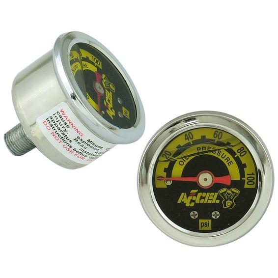 ACCEL, oil pressure gauge, 100 PSI. chrome