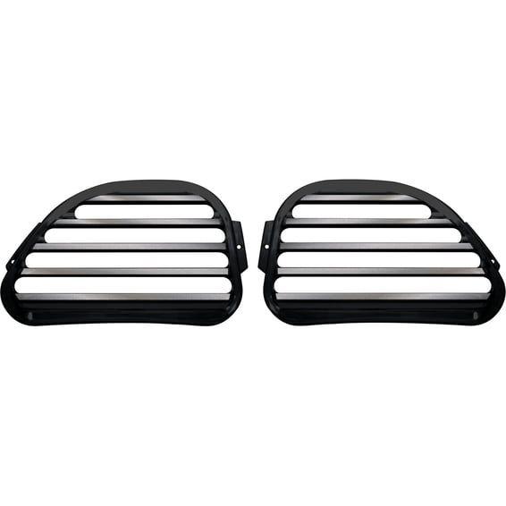 finned speaker covers. Black