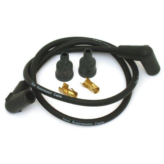 Universal 7mm spark plug wire set. Black