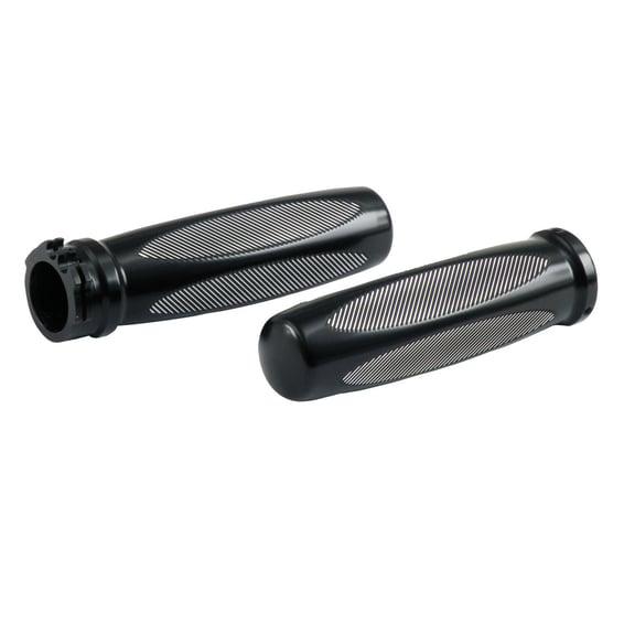 ribbed handlebar grip set. Black