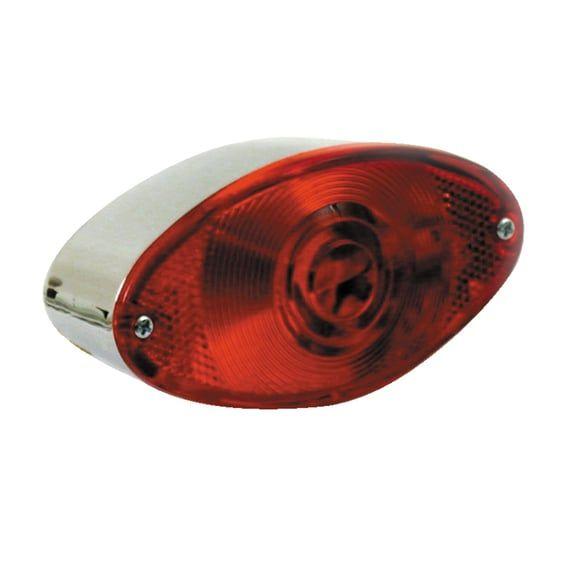 Cateye taillight. Plastic housing. Chrome