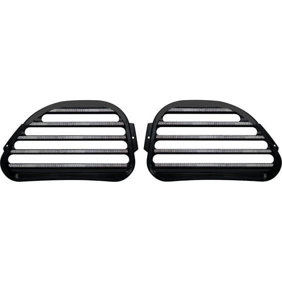 finned speaker covers. Black DCE