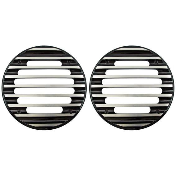finned speaker covers. Large. Black