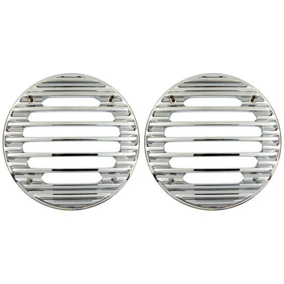 finned speaker covers. Large. Chrome
