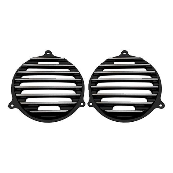 finned speaker covers. Black