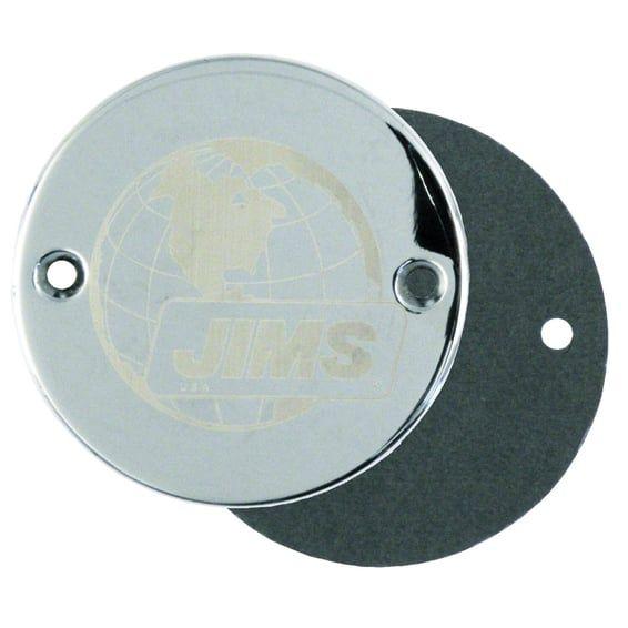 JIMS, point cover 'Lasered World Logo'. Chrome