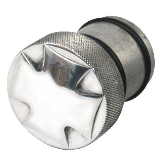 CVP, oil tank fill plug. Maltese Cross