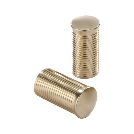 FL handlebar grip ends. Ribbed, satin brass