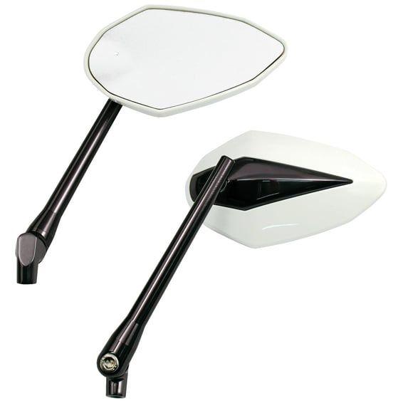 'Double Deuce' mirror set. White head & gray anodized stem