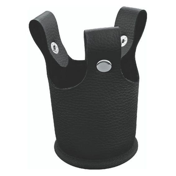 beverage carrier. Black PVC leather