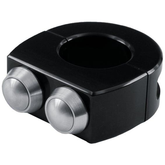 mo.switch 2 push button housing 22mm h/b, black