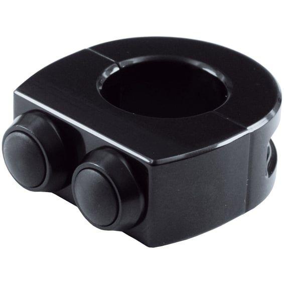 mo.switch 2 push button housing 1" h/b, black