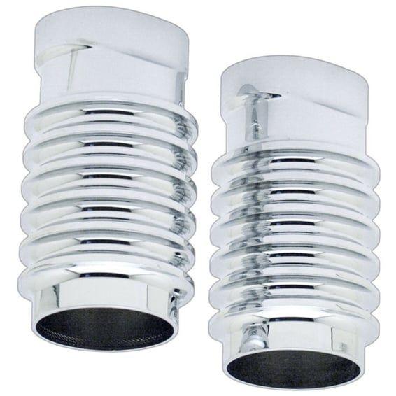 Covintons, fork sliders covers. Finned. Chrome