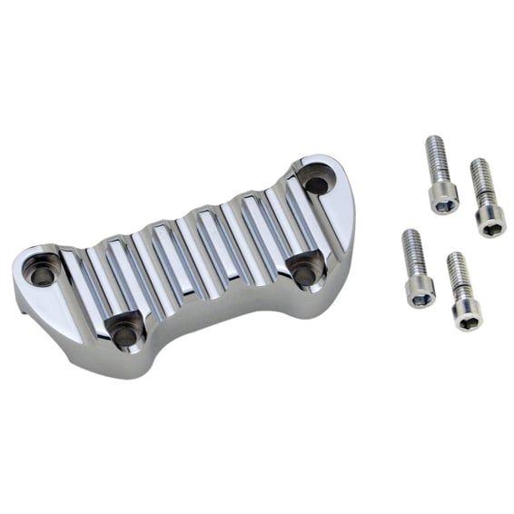 handlebar top clamp. Finned, chrome