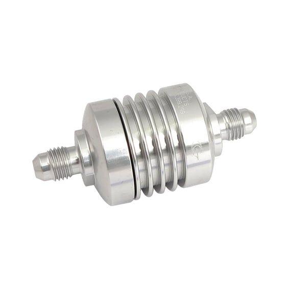 Golan mini fuel filter 6-AN threaded. Clear anodized