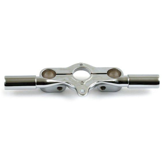 Handlebar center part for Dog Bone risers. Inline. Chrome