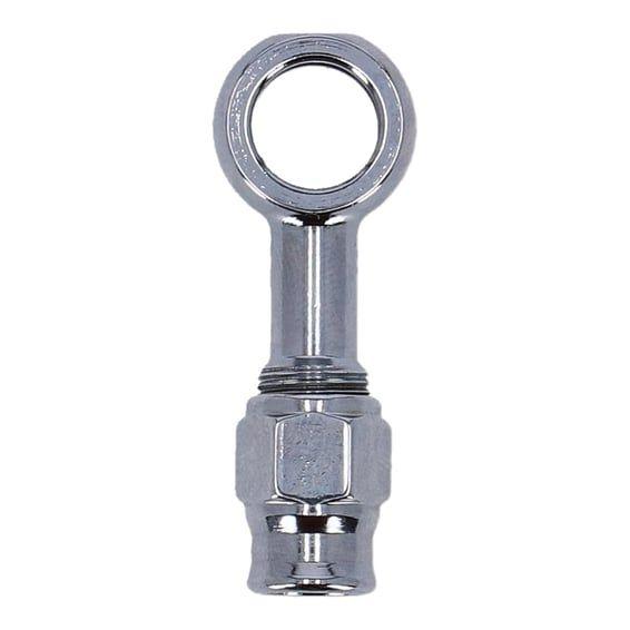 3/8" (10mm) banjo fitting straight. Chrome