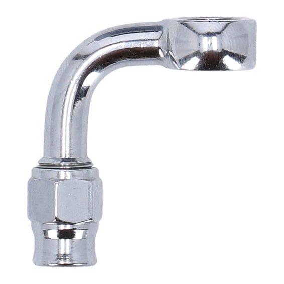 3/8" (10mm) banjo fitting 90 degree bend. Chrome