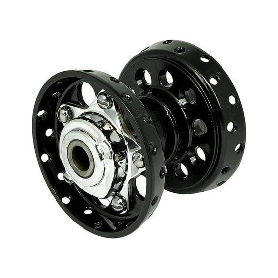 Reproduction Star hub, for OEM axle. Black with chrome star