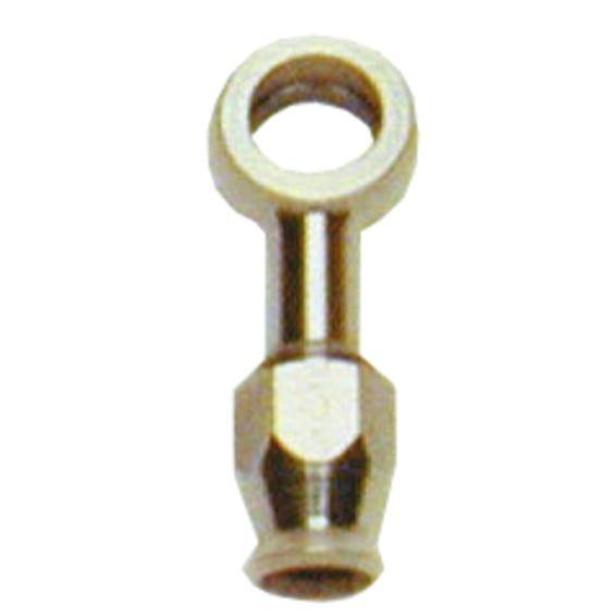 7/16" (11mm) banjo fitting straight. Chrome