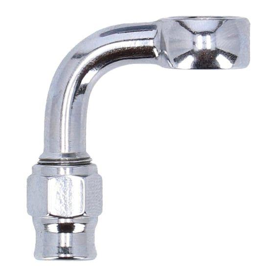7/16" (11mm) banjo fitting 90 degree bend. Chrome