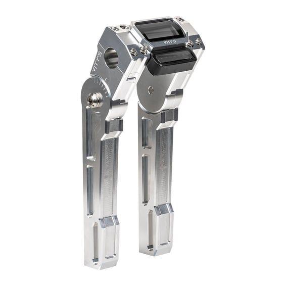 10" adjustable risers. Digital gauge. Silver