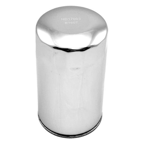 spin-on oil filter. Chrome
