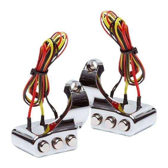 3 button switch housing left, chrome