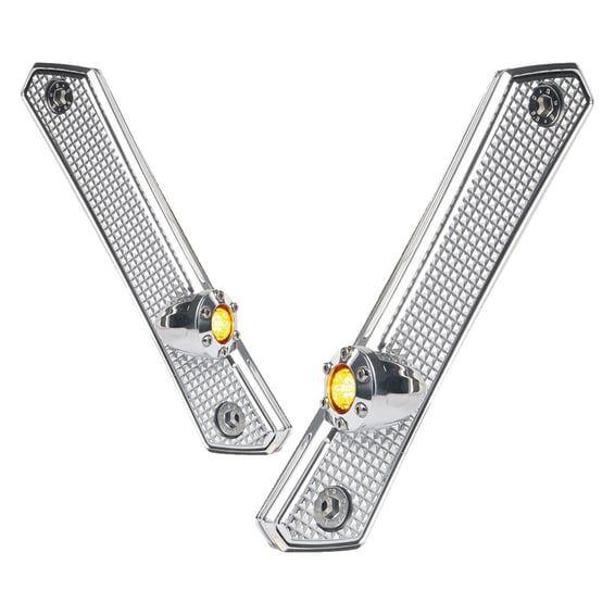 Diamond front turn signals, chrome. ECE appr.