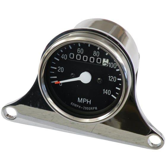 Mini speedometer kit chrome, 2:1 mph drive ratio