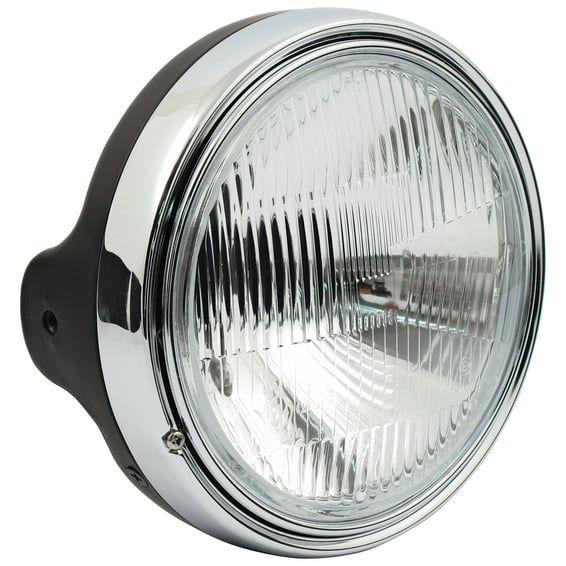 LTD style 7" H4 headlamp. side mount. Black