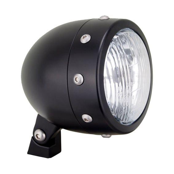 HKC, Retro 4-1/2" headlamp. Black aluminum