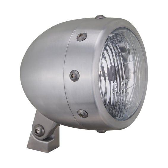 HKC, Retro 4-1/2" headlamp. Matte clear aluminum