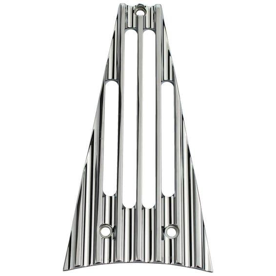 finned frame grill. Chrome