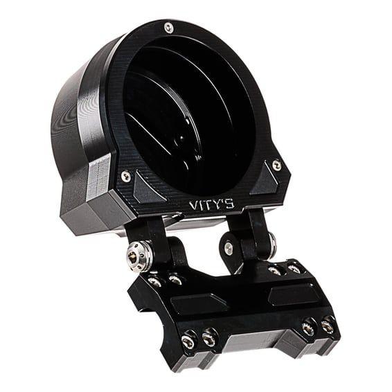 adjustable single gauge holder. Black