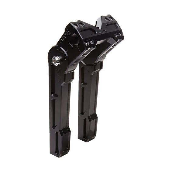8" adjustable risers. Black