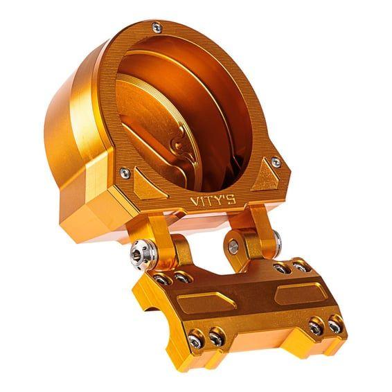 adjustable single gauge holder. Gold