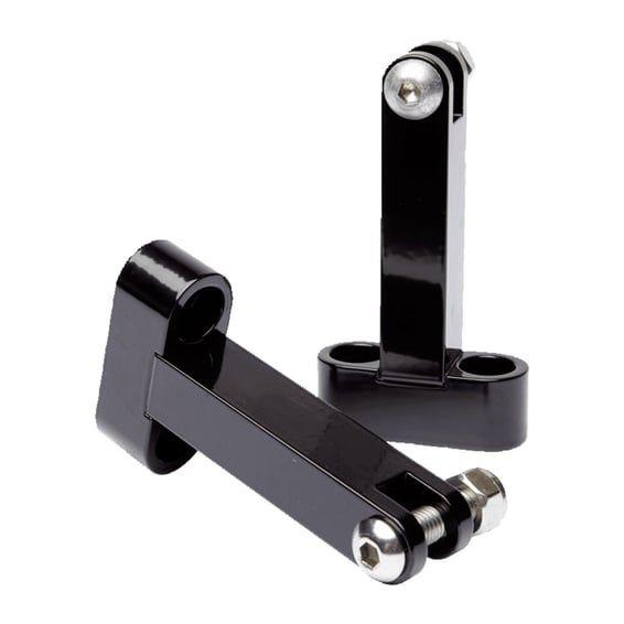 passenger floorboard mount brackets. Black