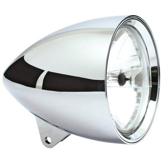 Smoothie 4-1/2" headlamp without visor. Chrome