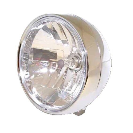Randall, 6-1/2" H4 headlamp. bottom mount. Chrome