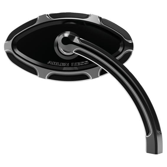 Beveled cats eye mirror black