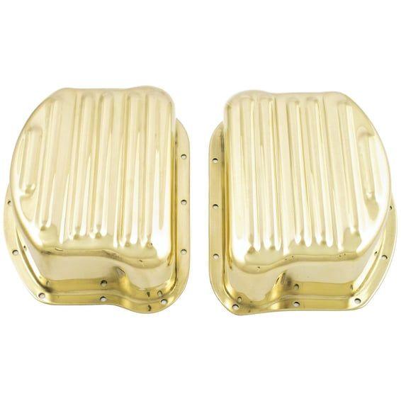 Rocker covers. Ribbed style brass. Polished