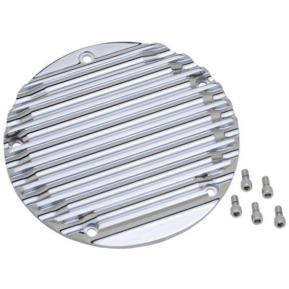 derby cover Finned. Chrome