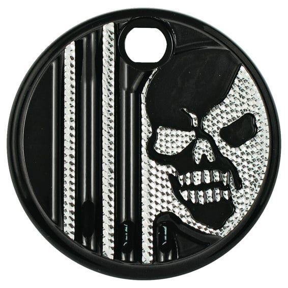 aluminum fuel tank door. Chrome. Skull. DEC